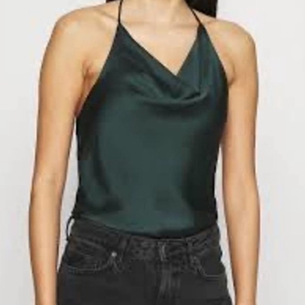 Abercrombie and fitch green silk bodysuit